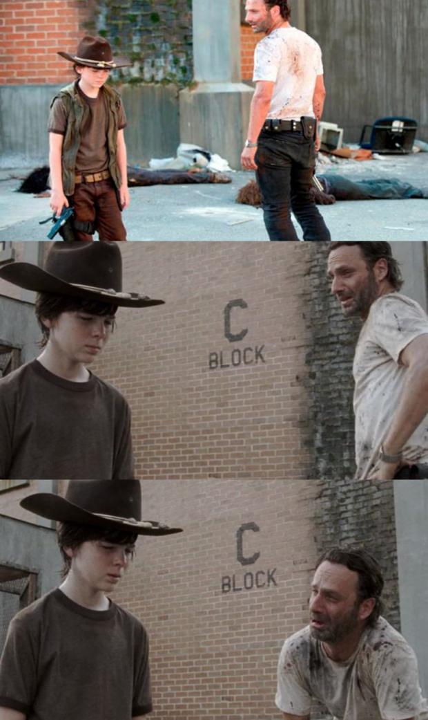 Rick and Carl 3 Blank Meme Template