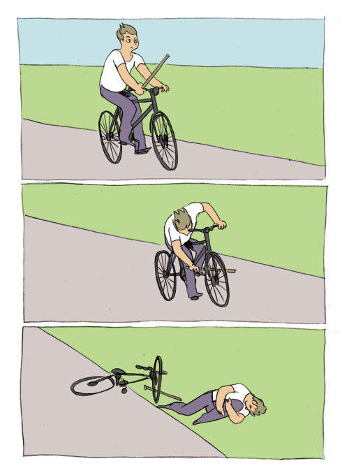 High Quality Bike Fall Blank Meme Template