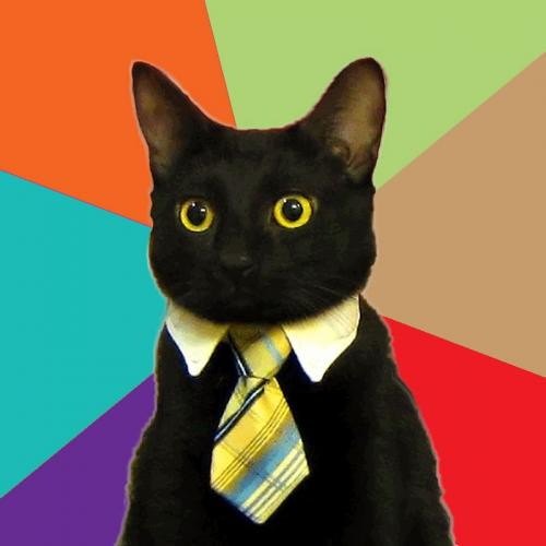 High Quality Business Cat Blank Meme Template