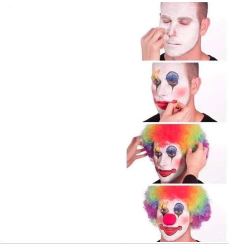 vous manquez grave ☀ Clown-Applying-Makeup