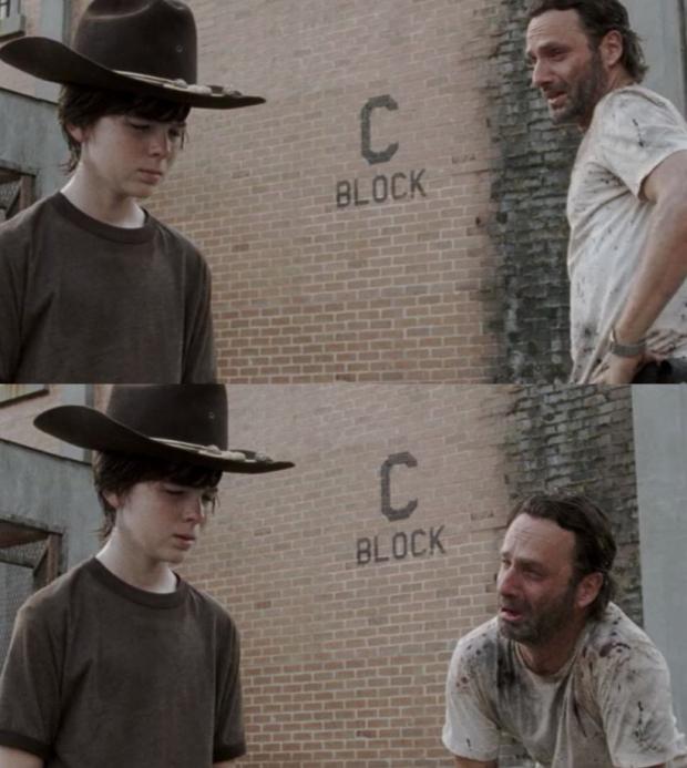 rick and carl crying meme