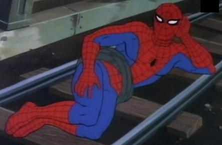 Sexy Railroad Spiderman Blank Meme Template